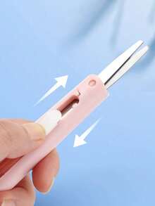 2 英寸折叠剪刀陶瓷刀两用彩色笔刀便携式折叠剪刀创意文具迷你折叠学生美术剪刀便携式剪刀刀片多功能文具办公室学校，紧凑型折叠剪刀 - 便携式笔式设计，非常适合学生和工艺品，有橙色、浅绿色、白色、粉色、蓝色可供选择