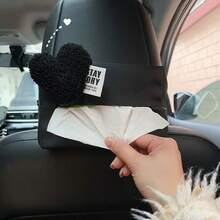 Cute Heart Shape Car Tissue Box, Hanging Visor Paper Holder, Creative Car Interior Decoration Accessory For Women - Multicolor - View 5