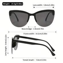 Y2K Vintage Cat-Eye Half-Rimmed Glasses - Gradient Color Surface Design, Metal Hinge, Suitable For Both Men And Women As A Fashionable Accessory For Parties And Casual Wear,  Party Glasses, Retro Style, Lightweight Frame,  Design