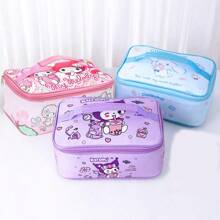 Sanrio 1 szt. Torba na lunch z motywem kreskówki Sanrio, Kuromi, Hello Kitty, My Melody, wielokrotnego użytku, składana, przenośna, odpowiednia do szkoły, pracy, pikniku, na zewnątrz, z powrotem do szkoły