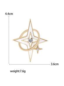 1pc Fashionable Metal Starburst Brooch, Suitable For Daily Wear By Women