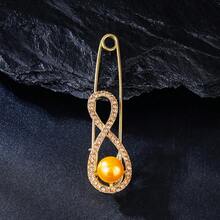1pc-Fashion Elegant Infinity Brooch Zinc Alloy Rhinestone Inlaid Brooch Suitable For Women Daily Banquet Party Wear Dress Suit Accessory - XD825160 - View 12