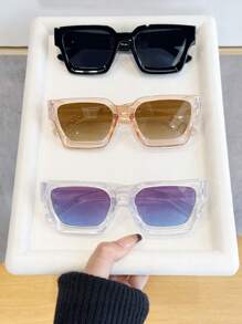 3/5 Stücke Herren Mehrfarbige Kunststoff Quadratische Vollrahmen Tönung Linsen Shades Basics Elegante Basic Lässig Allround Brillen Kombination für Vacay Vibes, Business, Alltag Mode Accessoires Preppy Stil für den Schulanfang