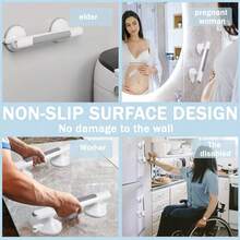 Support Hand Rail Handle Bar Grip Grab Suction Bath Bathroom Shower - Grey - View 6