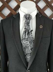 1 pieza Corbata casual de negocios para hombres con estampado geométrico de 2.76 pulgadas, adecuada para uso diario, eventos, exteriores, trabajo, fiestas, vacaciones - Accesorio esencial para caballeros de éxito