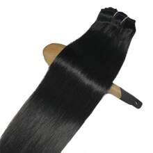 Bộ 8 kẹp tóc giả thẳng làm từ tóc thật Remy - Màu đen tự nhiên - Có sẵn kích thước 10-28 inch - Toàn đầu dành cho nữ - Kẹp tóc bền lâu - Natural Black - Xem 5