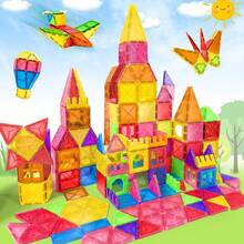 Magnetic Blocks, 40/64/100PCS Building Blocks, Magnets Building Set, STEM Construction Stacking Blocks & Montessori Learning Toy Gift For Kids 3+ Boys And Girls Preschool Kindergarden Toy, Mix Colors - Multicolor - View 3