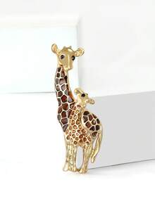 Enamel Giraffe Brooches For Women Animal Pins Casual Accessories Gifts - Giraffe (2280) - View 11