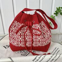 女士时尚背包 - 字元紅色 - 查看 8