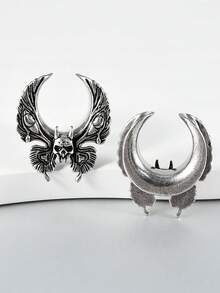 1PC U Shape Dead Butterfly Ear Gauges Open Flesh Tunnels Plugs Ear Tunnels Ear Stretchers Stainless Steel Piercings 8mm-25mm - As Shown - View 4