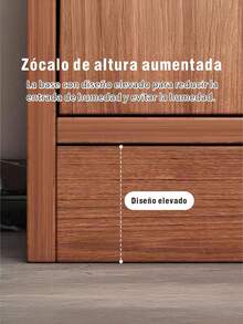 Zapatero de madera color nogal diseño minimalista organizador de zapatos armario almacenamiento grande para entrada dormitorio 2 tamaños 120cm y 105cm resistente práctico - Marrón - Ver 3