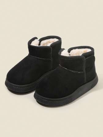 1 para dziecięcych, uroczych, modnych śniegowców, jesienno-zimowych, pluszowych, ciepłych butów do użytku na świeżym powietrzu, dziecięcych butów codziennych