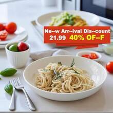 Porcelain Pasta Bowls Set Of 7 Large Serving Bowls Wide And Shallow 8.3 Inch 30 Oz Capacity Perfect For Pasta Salad Cereal Soup Microwave And Dishwasher Safe This Version Avoids Using Any Banned Words While Maintaining Clarity About The Product's Features And Uses. - 白色 - 查看 3