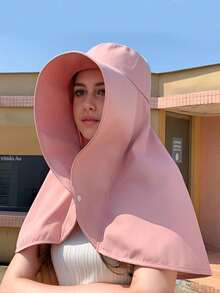 1 pieza Sombrero de ala ancha de mujer, liviano, transpirable, a prueba de UV, con protección solar completa, apto para viajes al aire libre - Multicolor - Ver 6