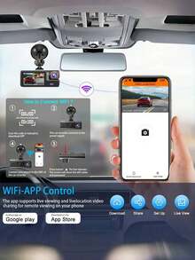 Dash Cam, 3 Channel Dash Cam, 1080P Dash Cam Front And Inside, Triple Dash Cam, Dash Camera With 64GB Card, HDR, G-Sensor, 24Hr Parking, Front Rear Dash Cam Loop Recording 150mAh