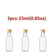 25 Pack, Mini Liquor Bottles,0.83oz 1.7oz 3.3oz Plastic Empty Miniature Bottle With Screw Caps, Small Shot Bottles, Drink Containers Wine Bottles Reusable Empty Spirit Bottle Juice Bottles Alcohol Bottles Sauce Bottles For Weddings Parties, Christmas Day Party Supplies