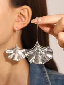 1 Pair Stylish Ginkgo Leaf Texture Earrings For Women – All-Season Fashion Jewelry For Daily Wear | Leaf Design, Perfect Best Friend Gift For Back-To-School, Halloween, Christmas, Valentine's Day & More, Casual Accessory
