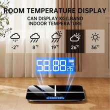 Black Digital Scale, Featuring A High-Definition LCD Screen And Temperature Display (With The Option To Switch Between Kilograms And Pounds), Offers An Ultra-Wide Platform And High-Precision Electronic Weighing - Black - View 4