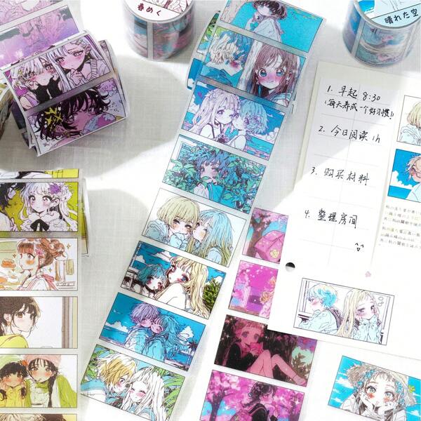 Japanese Anime Graffiti Stickers & Tapes, Cute Cartoon Girl Decorative Stickers For Students,School Supplies,Back To School