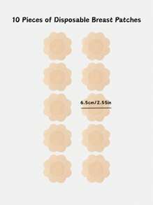 2pcs Adhesive Invisible Chest Stickers Gel Off-Shoulder Design Bra Sexy Push-Up Seamless Look Strapless Dress Wedding Party