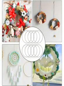 10/15 piezas Anillos metálicos de 2/3/4 pulgadas en dorado y plateado para manualidades, aros florales para macramé, aros para atrapasueños, suministros DIY para macramé y atrapasueños - Dorado - Ver 9