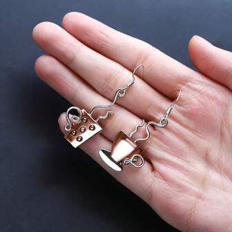 Women's Elegant Coffee Pendant Earrings - Suitable For Women And Family, Ideal Gift For Parties, Valentine's Day And Christmas