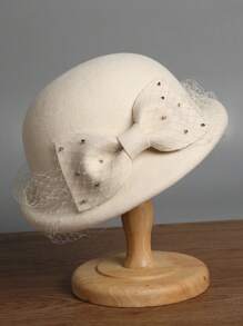 1 peça, boina nova, 2025, chapéu de feltro estilo francês para mulheres, outono/inverno, vintage, versátil, feltro de lã, aba enrolada, véu de malha, roupas de outono