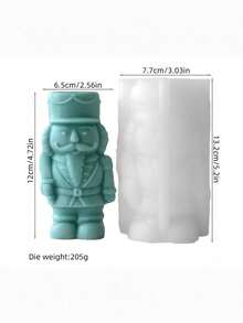 Khuôn nến silicon hình lính kẹp hạt dẻ 3D | Thiết kế lính gác râu dễ thương cho đồ thủ công bằng sáp/nhựa/thạch cao dùng trang trí Giáng sinh, quà tặng tiệc tùng ngày lễ & đồ trang trí nhà cửa - trắng - Xem 7