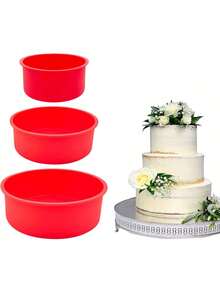 Silicone Mould For Baking Nonstick Layer Cakes Bakeware Round Cake Pans Chocolate Rainbow Cake For Birthday Wedding Party - Multicolor - View 12