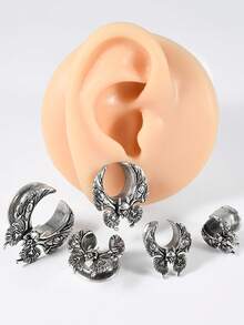 1PC U Shape Dead Butterfly Ear Gauges Open Flesh Tunnels Plugs Ear Tunnels Ear Stretchers Stainless Steel Piercings 8mm-25mm - As Shown - View 13