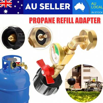 Propane Refill Adapter 20lb To 1lb Converter QCC1 Gauge Control Valve Regualtor
