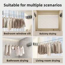 Tendedero retráctil invisible, secadora de ropa de acero para interiores/balcón, tendedero retráctil para el baño