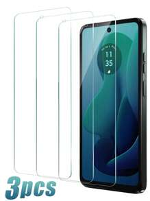 3 قطع من واقي الشاشة عالي الدقة متوافق مع هواتف موتورولا موتو E7 / موتو G10 / موتو E7 Plus وأغلب موديلات موتورولا، من الزجاج المقسى 9H+، مضاد للخدش ، حساسية لمس واضحة، مناسب لحافظات الهواتف