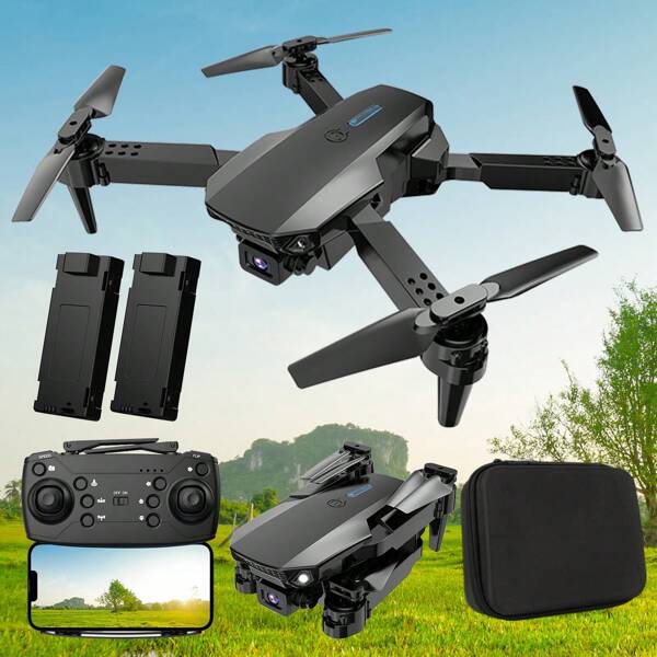 E88HD Dual Camera Drone With Fixed-Height Hovering, Foldable Design, 360° Flip, Adjustable Speed, One-Key /Landing – Ideal Gift For Christmas, Halloween, Thanksgiving (Beginner-Friendly Quadcopter)