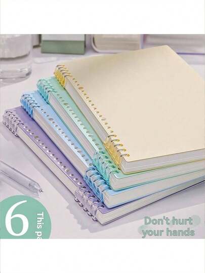 4 Colors Macaron B5 Spiral Notebook, Smooth Coil, Detachable, Notebook, Diary, Meeting Notes, Office & Study Supplies