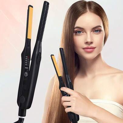 2 In 1 Hair Strgightener Curling, 4 Modes Adjustable - Fast Heating Crimper Hair Tool, Root Crimper For Professional Salon, Wavy Hairstyle Hair Tools Holiday Gifts