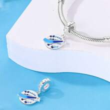1 Stück 925 Sterling Silber DIY Anhänger, funkelnder diamantbesetzter Globus Charm: Beginne ein schönes Reisekapitel, Alltags- und Freizeitkleidung, Urlaubsgeschenke