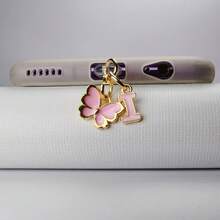 Pink Cute Butterfly Letter Beautiful Girl Series Dust Plug Apple Type-C Is Suitable For Sending Girlfriends And Friends. - Pink - View 8