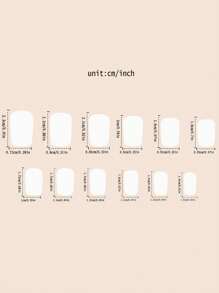 24pcs Long Square Colorful Crystal Nail Flower Design French Nails, 1pc Jelly Gel, 1pc Nail File