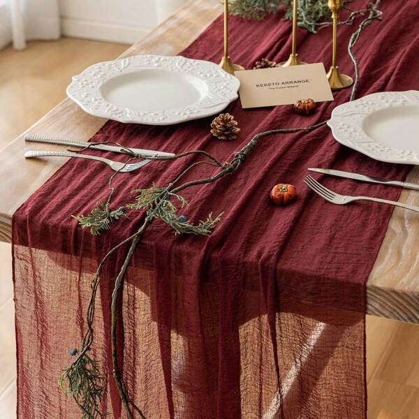 Green Table Runner Cheesecloth 120 Inch 10 FT Rustic Boho Cheese Cloth Table Runner For Wedding Baby Shower Bridal Shower Sheer Gauze Centerpiece Summer Home Decorations