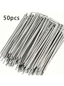 20/50pcs Galvanized Steel Outdoor Turf Ground Nails, U-Shaped Ground Nails, Anti-Grass Cloth Garden Ground Nails, Insert Soil Fence U-Shaped Fixer