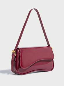 轻便商务休闲翻盖方包，适合少女、女性、大学生、年轻职业人士和上班族，完美适用于办公室、大学、工作、商务、通勤、户外活动、旅行和徒步旅行。 - 酒紅色 - 查看 8