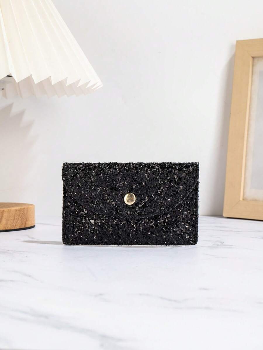 Monedero de lentejuelas brillantes y lindo, ligero y casual para llevar