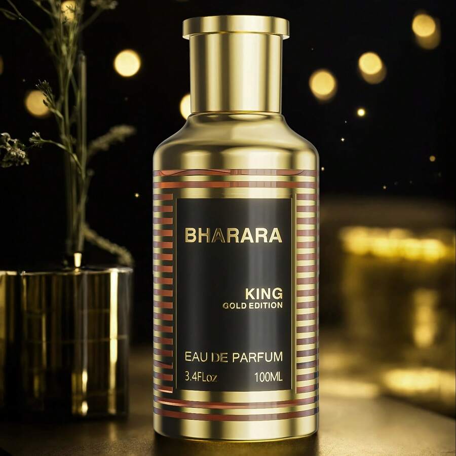 BHARARA KING Golden EDITION, Premium Cologne For Men, Citrus & Coconut Duo, Have Refillable Perfume Bottle Travel, 3.38oz EDP - 1個 - 查看 1