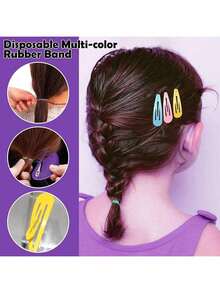 32 色小发圈，带 16 种发型工具，1800 件弹性女婴发带，迷你发圈，带发圈剪发器，发饰，适合女童、婴儿、幼儿儿童的圣诞节用品 - 彩色 - 查看 4