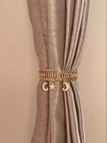 1/2 szt./zestaw metalowych klipsów do zasłon w kształcie gwiazdy i księżyca w stylu vintage, proste klamry do zasłon, odpowiednie do salonu, sypialni, gabinetu, dekoracji domu, prezentów urodzinowych, akcesoriów do zasłon, prezentów na Halloween, dekoracji na Halloween, dekoracji na jesień, dekoracji pokoju, dekoracji ściennych, naklejek ściennych