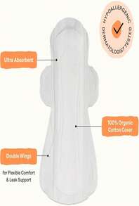 Băng vệ sinh cho nữ - Không chứa thảo dược, dành cho lượng kinh nguyệt bình thường, có cánh - Lớp vỏ bằng cotton hữu cơ & Lõi bột giấy siêu thấm hút - Chăm sóc phụ nữ - Được thanh toán bằng FSA & HSA - 20 miếng - 16 chiếc (Gói 1 chiếc) - Xem 5