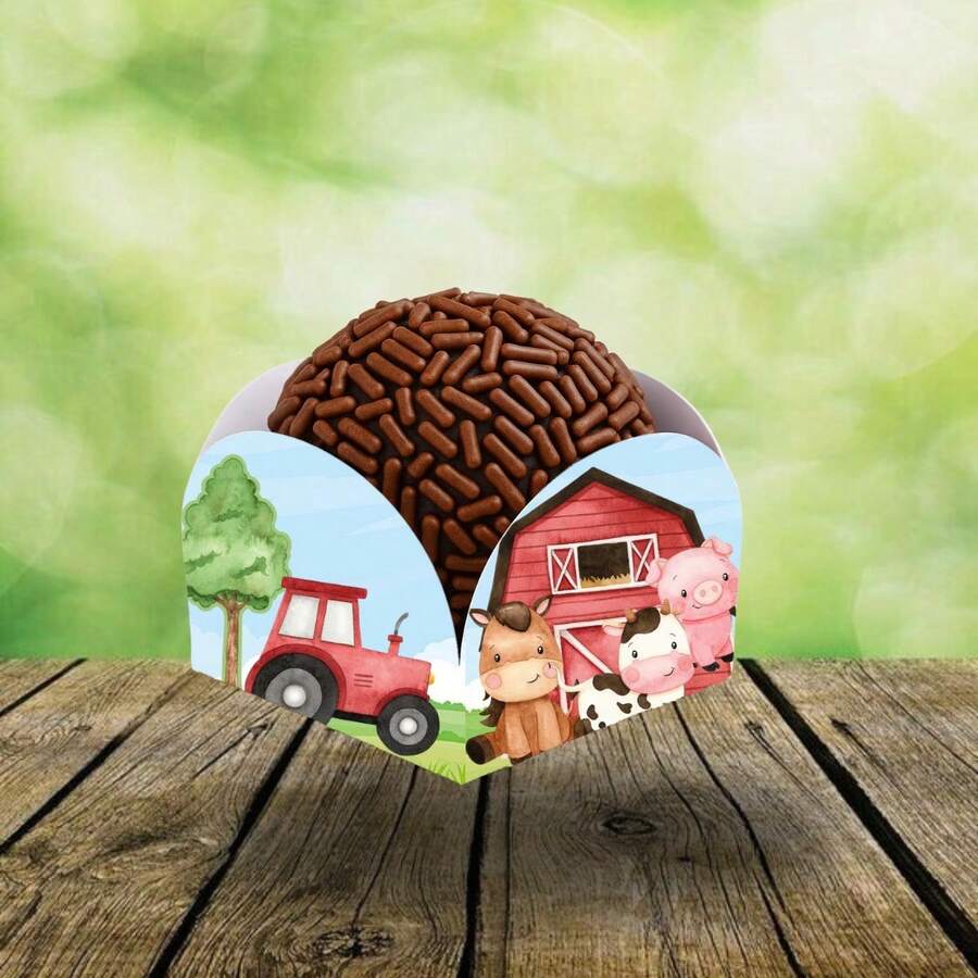 50 Forminhas de Doces Personalizadas Tema Fazendinha MF2
