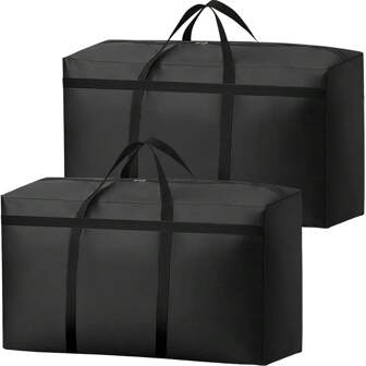 Set Of 2 180 L 600D Oxford Waterproof Clothes Storage Bag, Large Underbed Storage Bag For Pillows, Quilts, Blankets