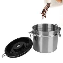 Tapa hermética de acero inoxidable conserva la frescura para el almacenamiento de granos de café, recipiente de café con válvula de CO2 premium. - 1200 ml - Ver 4